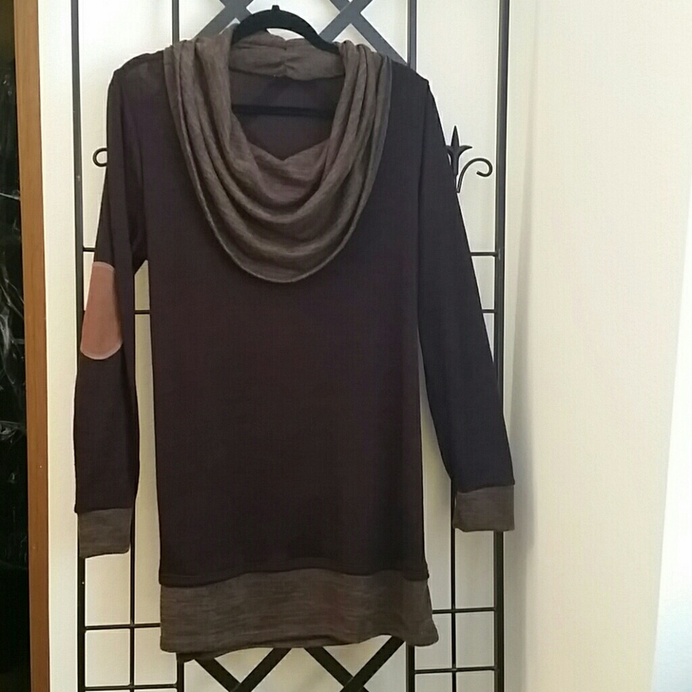 Eggplant cowl sweater